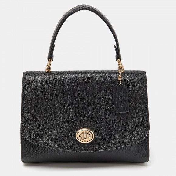 Coach Handbags - Coach Black Leather Tully Top Handle Crossbody Bag